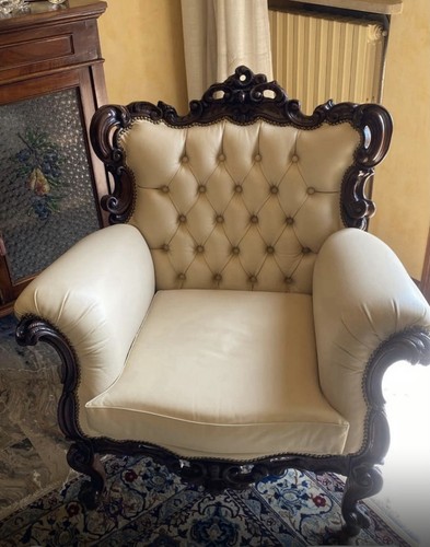 Poltrona barocca pelle - poltrona,