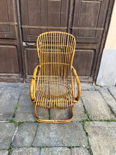 Poltrona vintage bambù - poltrona,