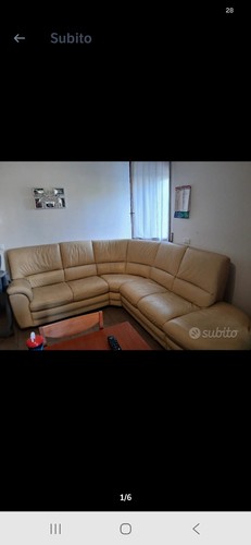 Divano angolare pelle beige - in,