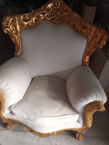 Poltrona barocca bianco oro - , in