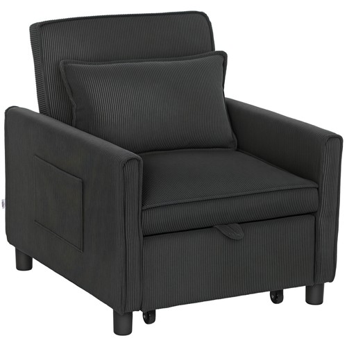 Homcom poltrona letto singolo - poltrona,