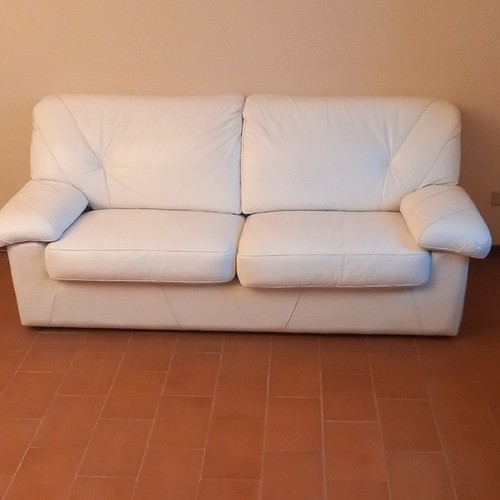 Set divani pelle bianca 2 - 2, in